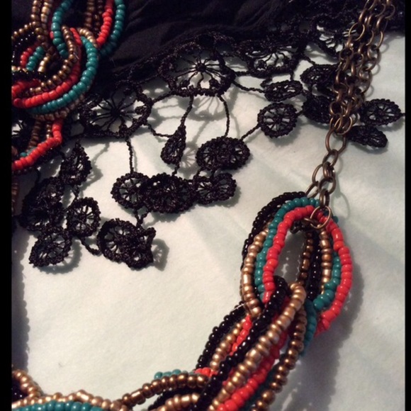 HP 🖤 NWOT Beaded Chain Link Necklace - Picture 5 of 5